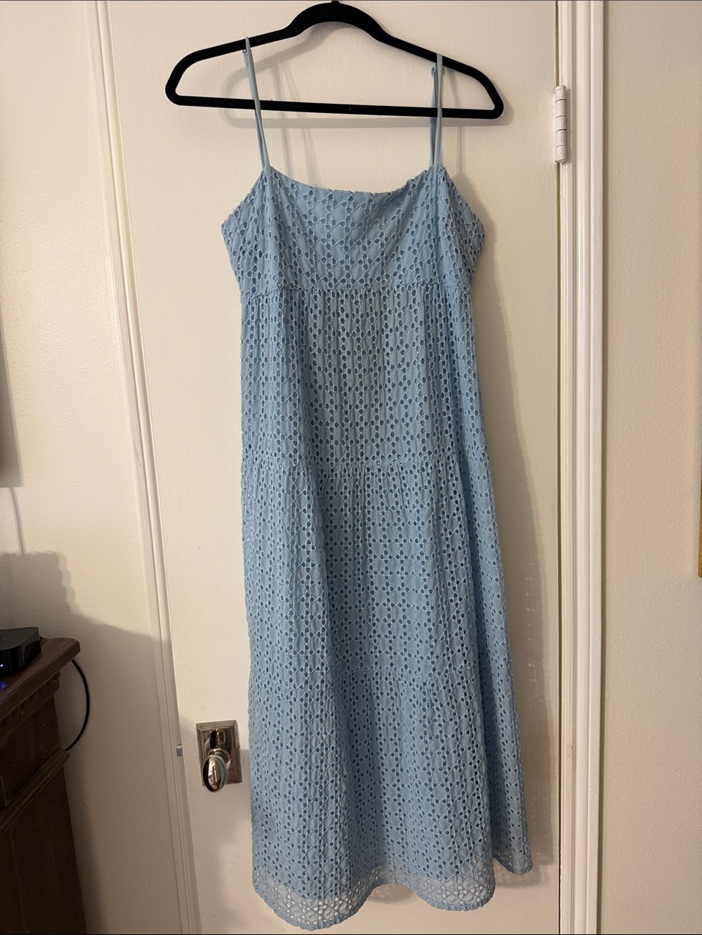 Bardot Light Blue Eyelet Midi Dress - Women's Summer Slip Dress